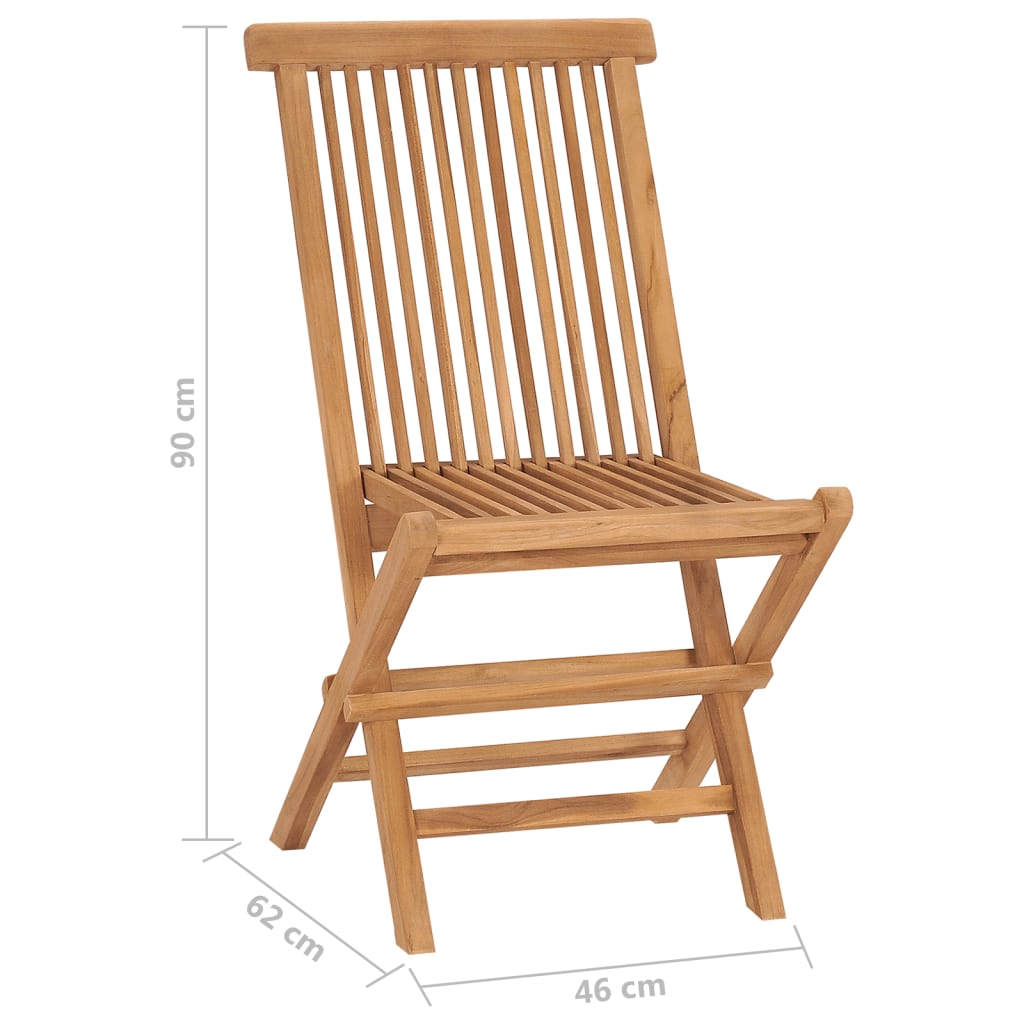 Chaises pliables de jardin lot de 6 Bois de teck solide