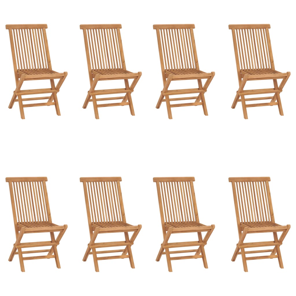 Chaises pliables de jardin lot de 8 Bois de teck solide