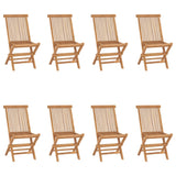 Chaises pliables de jardin lot de 8 Bois de teck solide