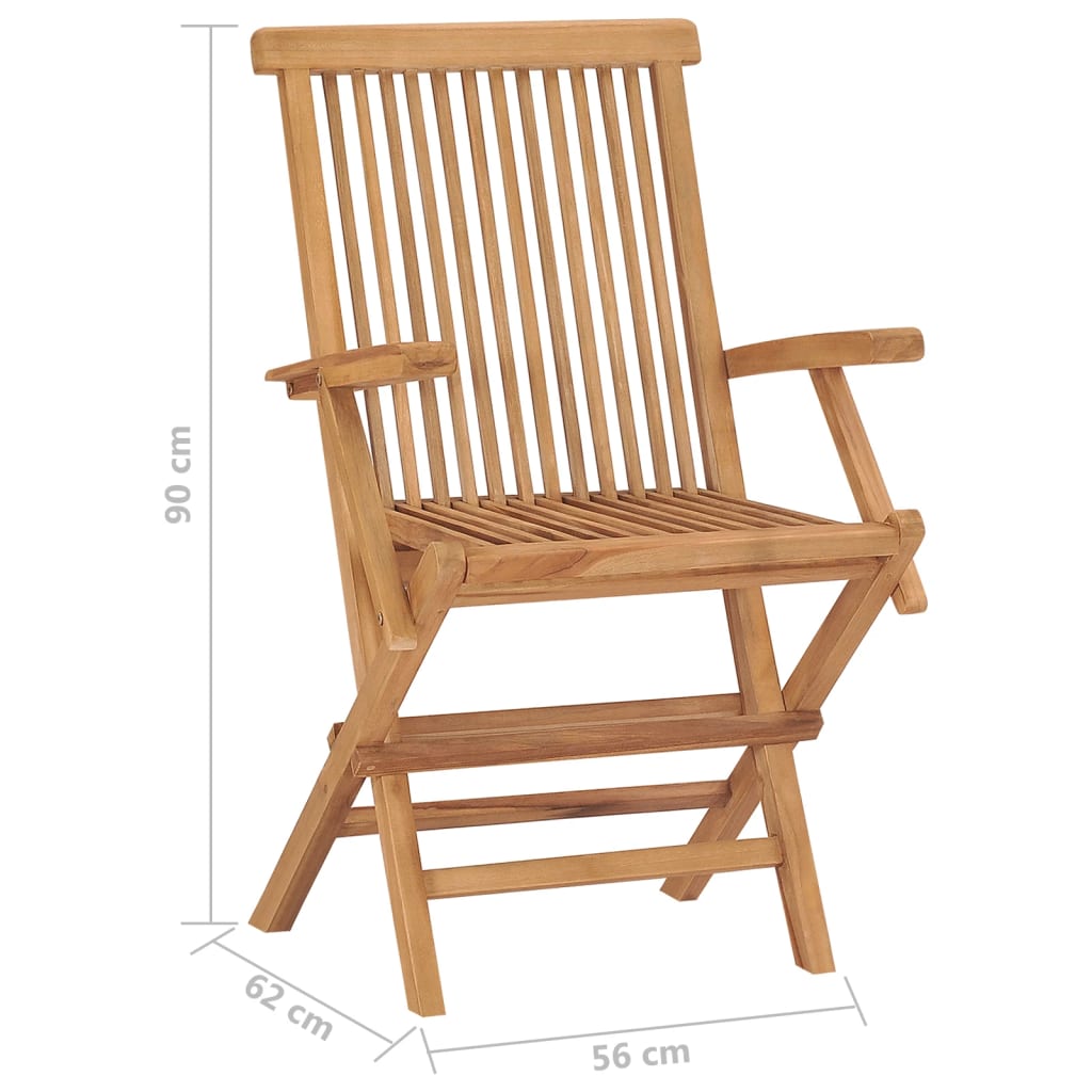 Chaises pliables de jardin lot de 4 Bois de teck solide