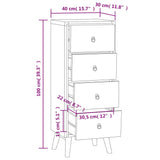 Commode 40x30x100 cm Bois massif de teck