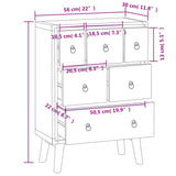 Commode 56x30x80 cm Bois massif de teck