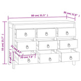 Chest of drawers 80x30x55 cm Solid teak wood