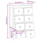 Commode 55x30x90 cm Bois massif de teck