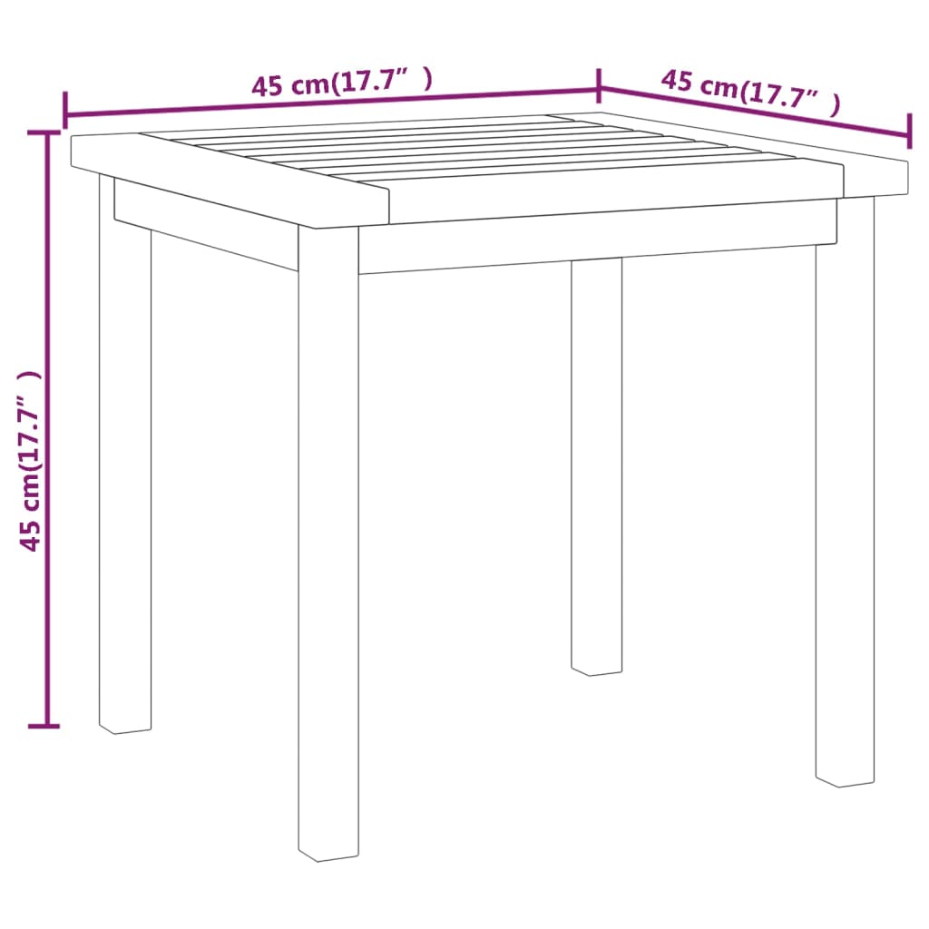 Side table 45x45x45 cm Solid teak wood