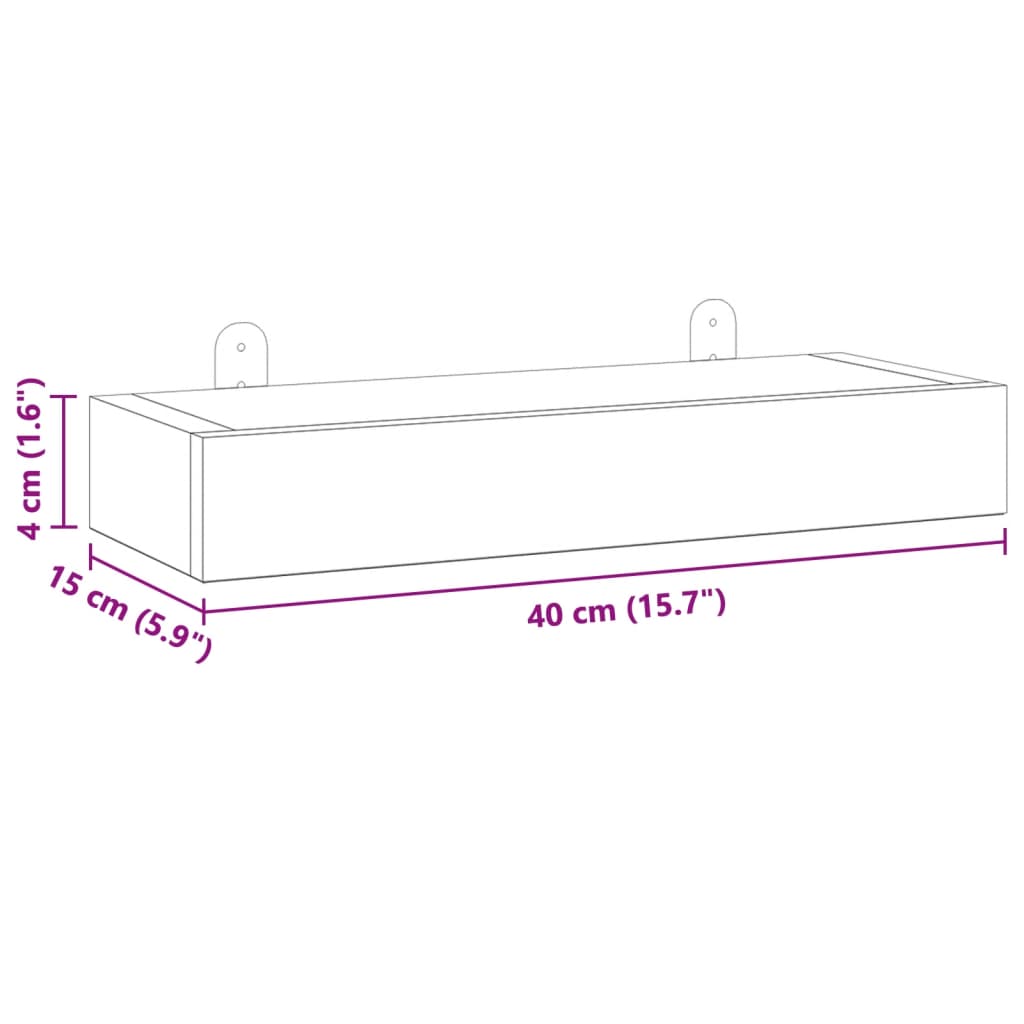 Étagères murales 2 pcs 40x15x4 cm bois de teck massif