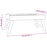 Klappbares Tablett 55x35x25 cm Massives Teakholz