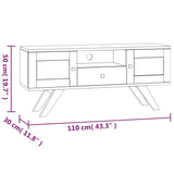 Meuble TV 110x30x35 cm Bois de teck solide