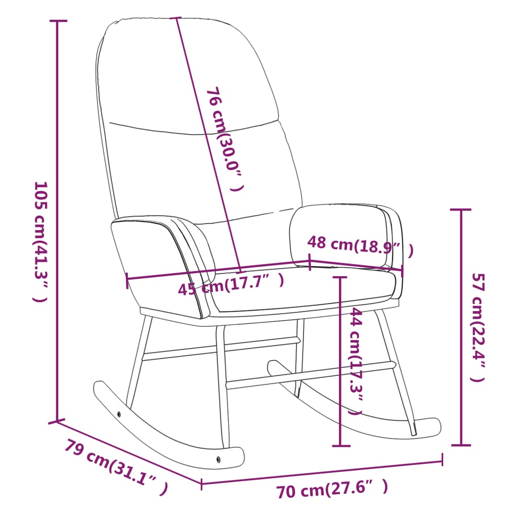 Chaise à bascule Gris clair Tissu