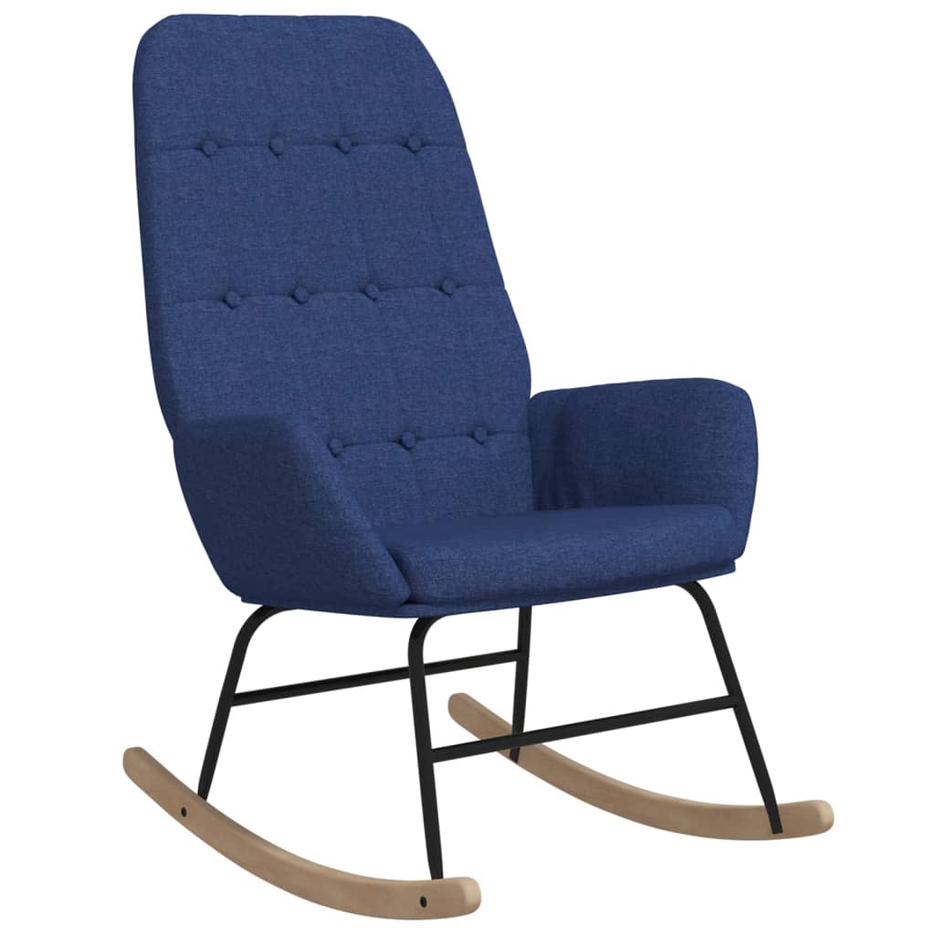 Chaise à bascule Bleu Tissu