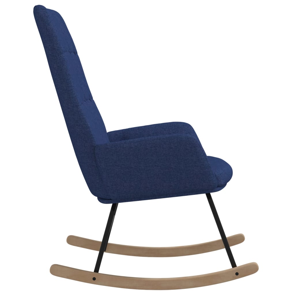 Chaise à bascule Bleu Tissu