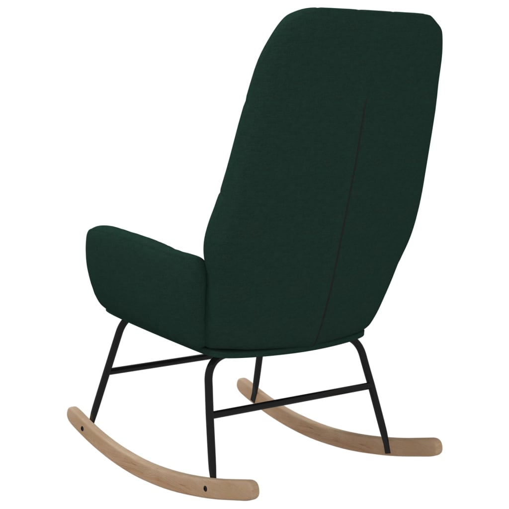 Chaise à bascule Vert foncé Tissu