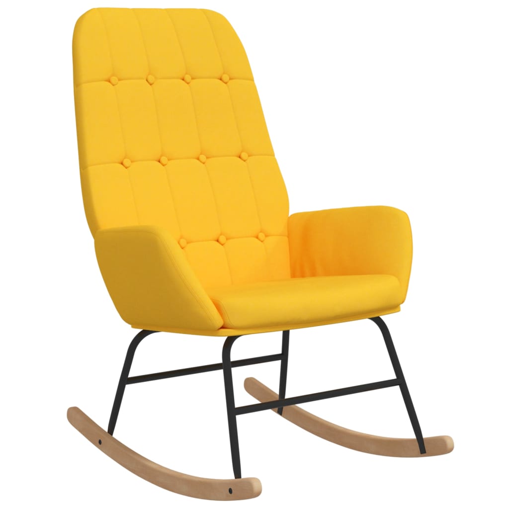 Chaise à bascule Jaune moutarde Tissu