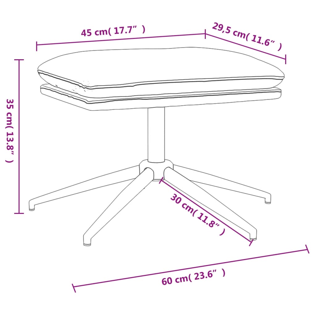 Brauner Fußhocker 60x60x35 cm Stoff