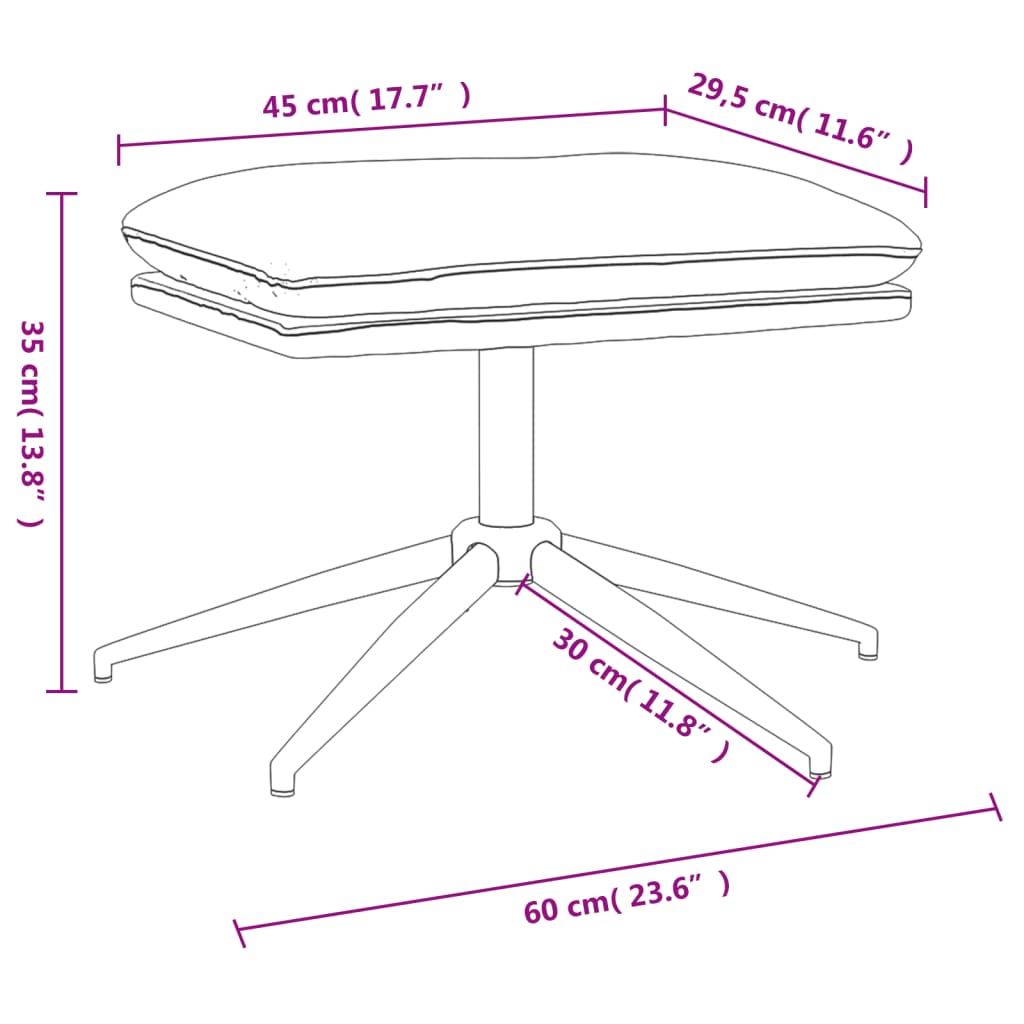 Brauner Fußhocker 60x60x35 cm. Mikrofaserstoff