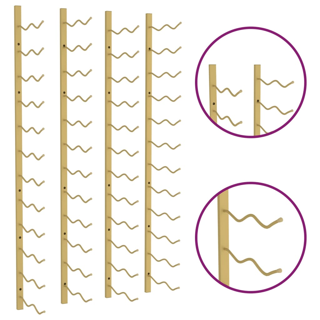 Casier à vin mural pour 24 bouteilles 2 pcs Doré Fer