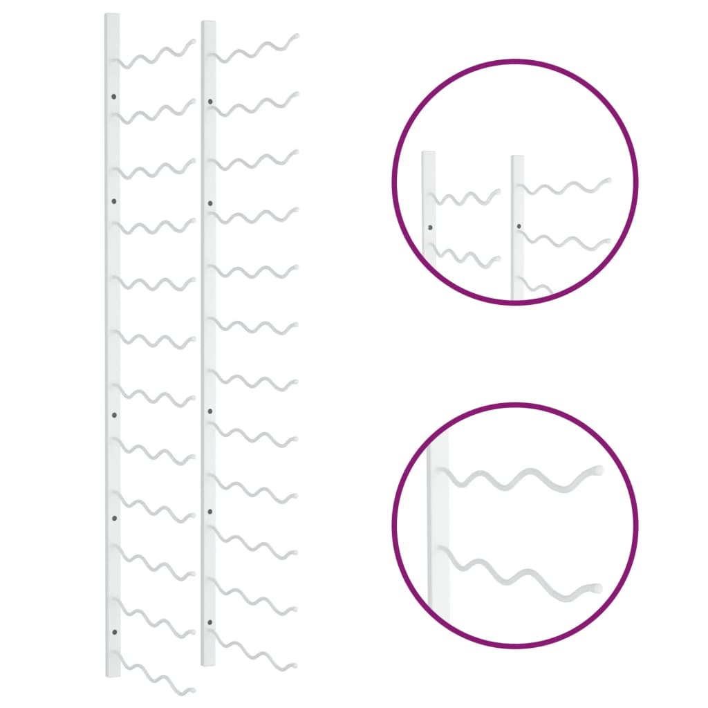 Wandmontiertes Weinregal für 36 Flaschen aus weißem Eisen