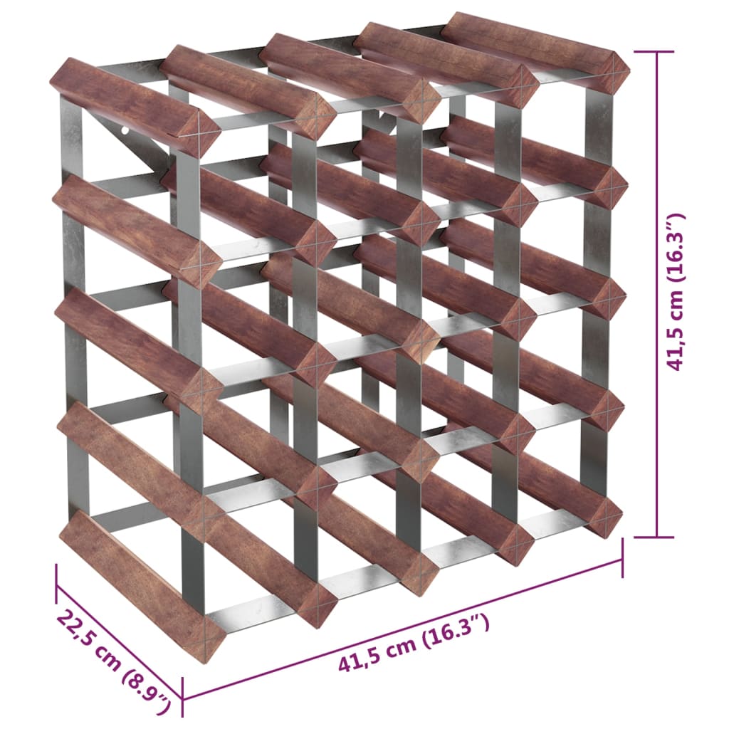 Casier à bouteilles pour 20 bouteilles Marron Bois pin solide