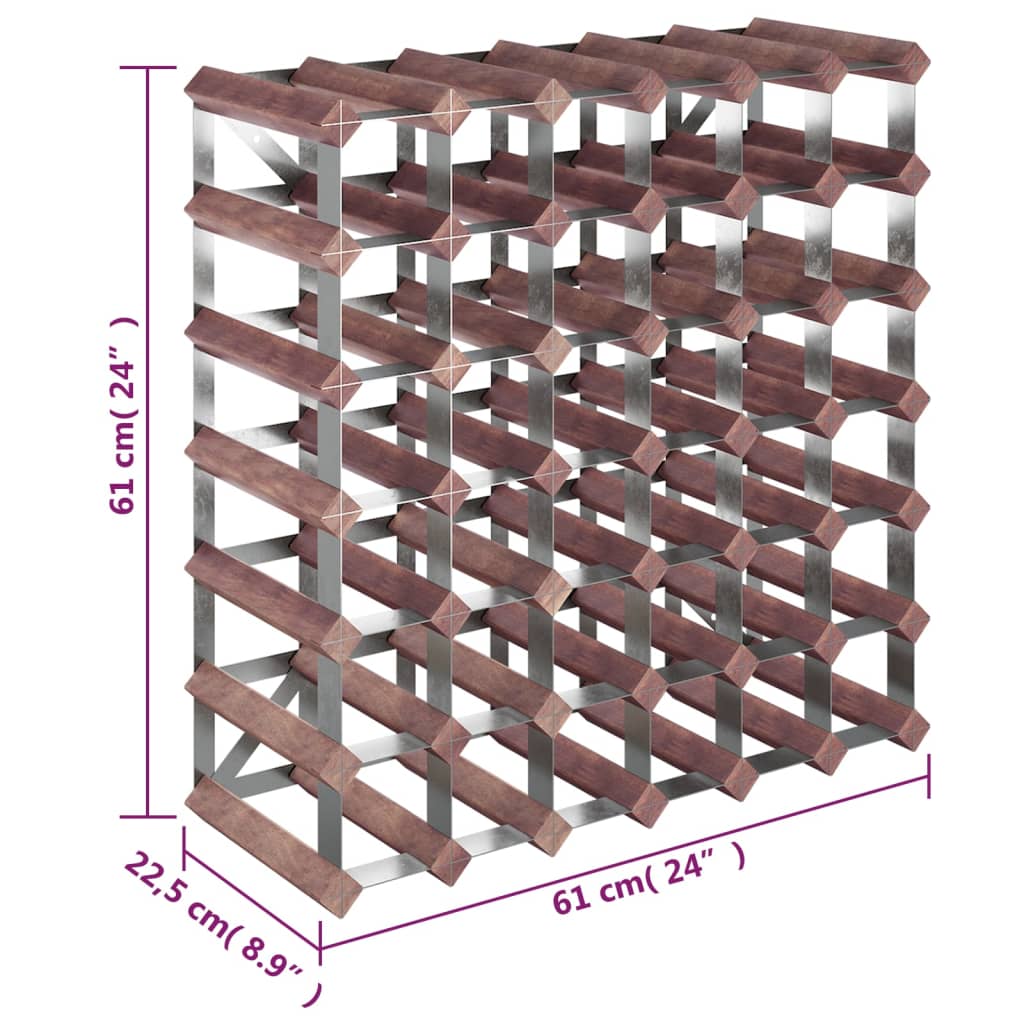 Casier à bouteilles pour 42 bouteilles Marron Bois pin solide