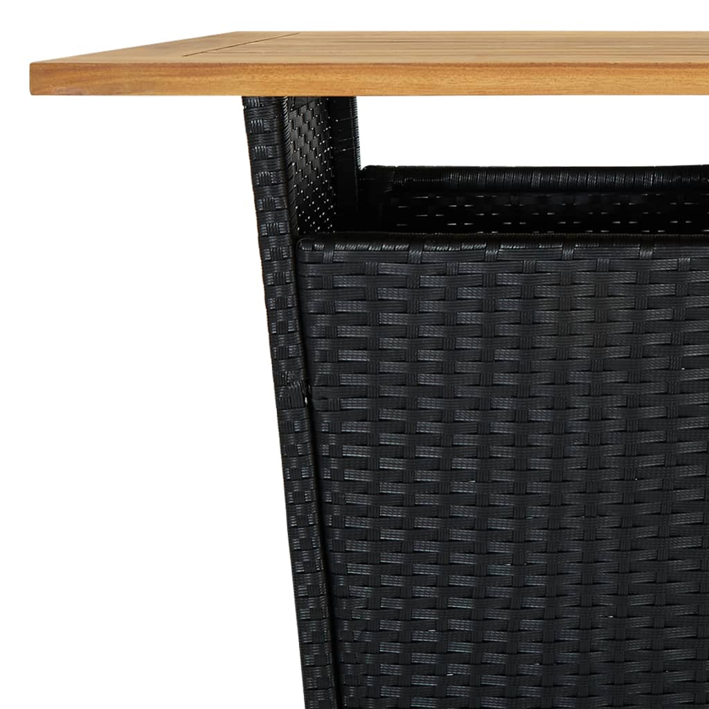 Ensemble de bar de jardin 5 pcs et coussins Résine tressée Noir