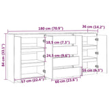 Armoires d'appoint 3 pcs Noir Bois massif de pin