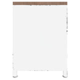 Meuble TV Blanc 110x30x40 cm Fer et bois de sapin massif