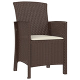 Chaise de jardin avec coussin Rotin PP Marron