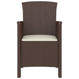 Chaise de jardin avec coussin Rotin PP Marron