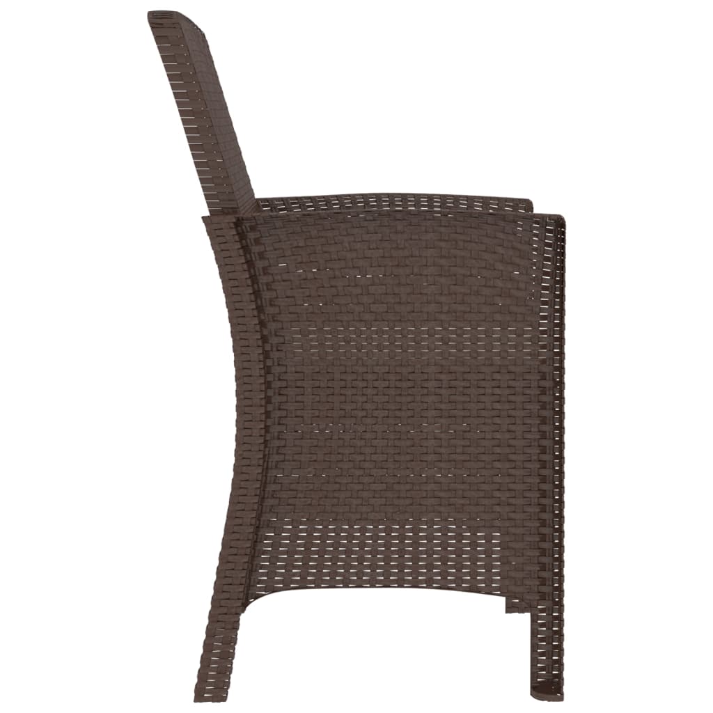 Chaise de jardin avec coussin Rotin PP Marron