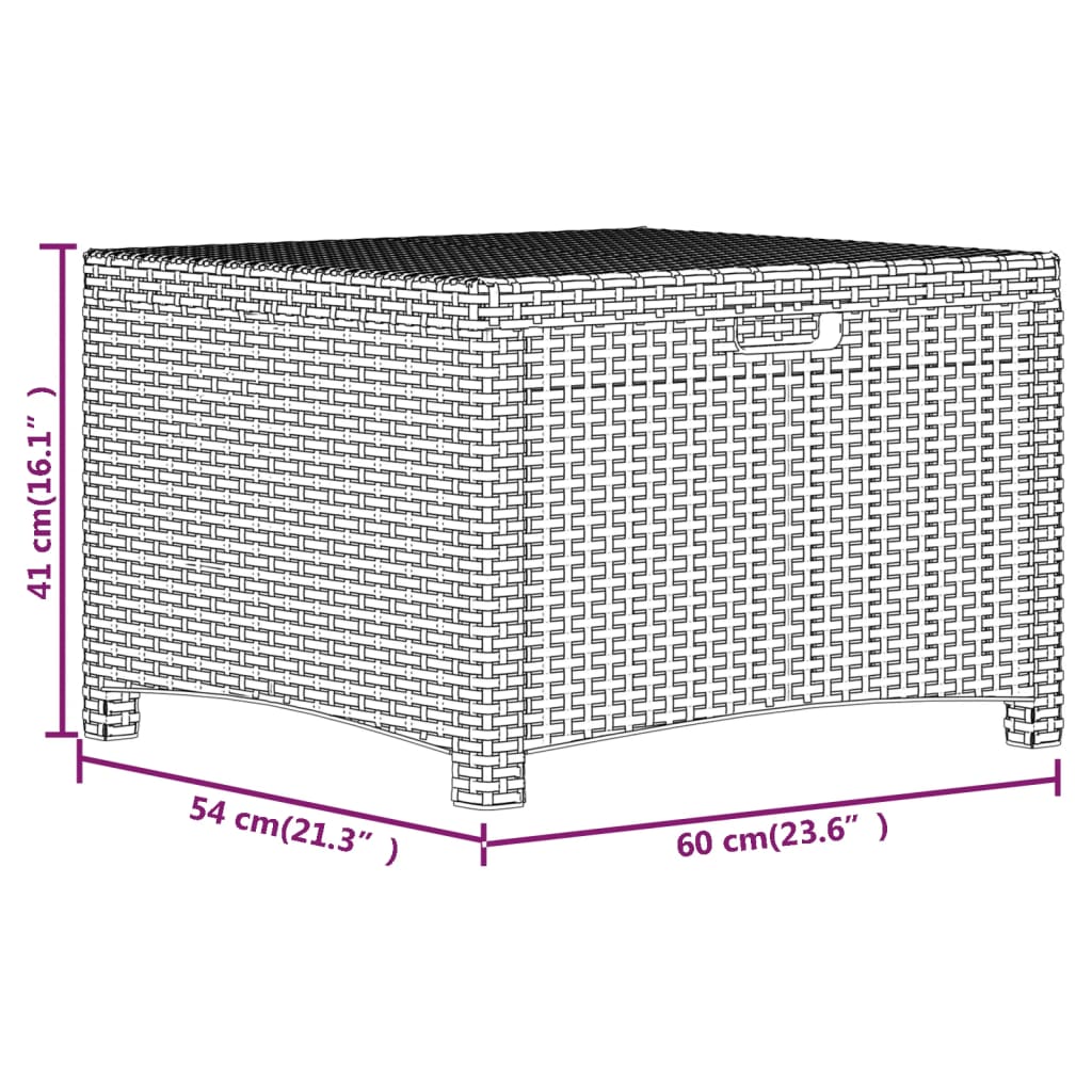 Garten-Aufbewahrungsbox 60x54x41 cm Rattan PP Graphit