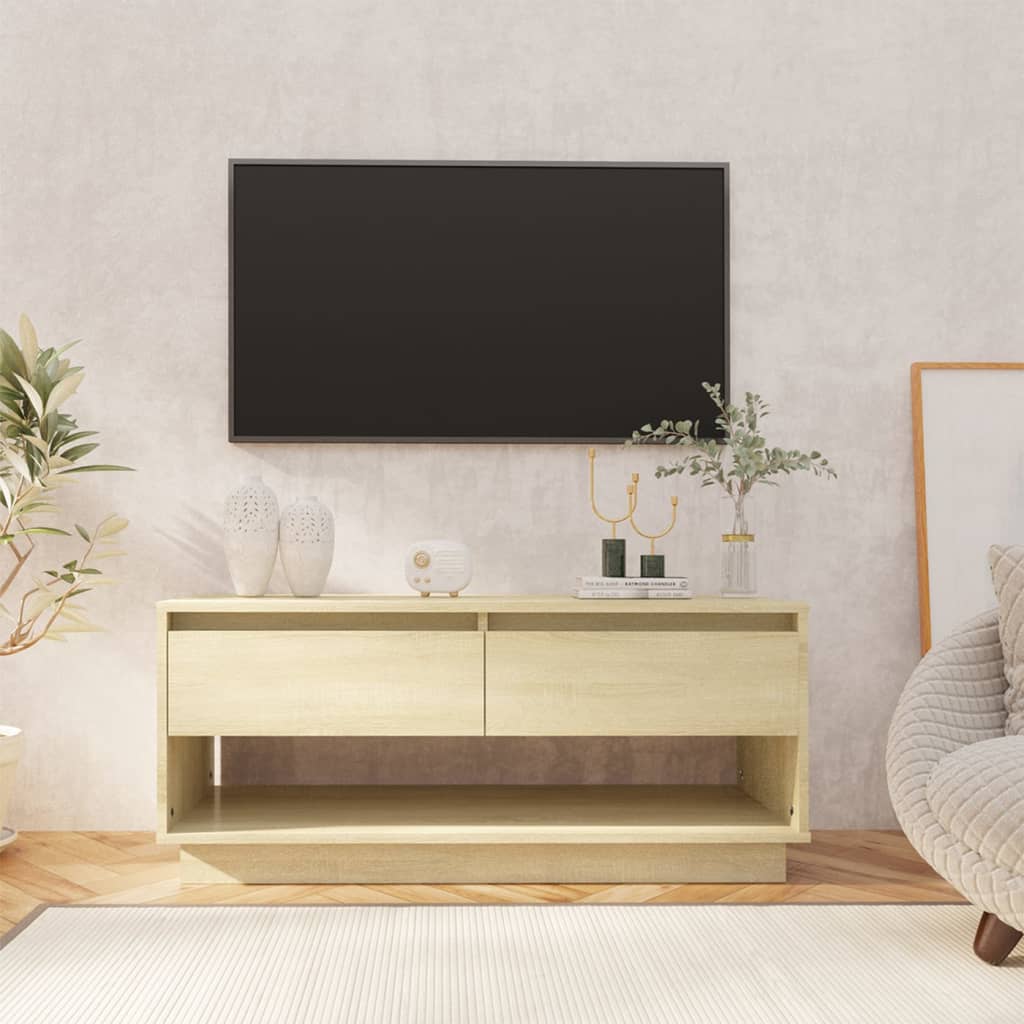 Meuble TV chêne sonoma 102x41x44 cm bois d'ingénierie