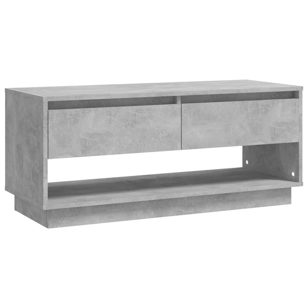 Meuble TV gris béton 102x41x44 cm bois d'ingénierie