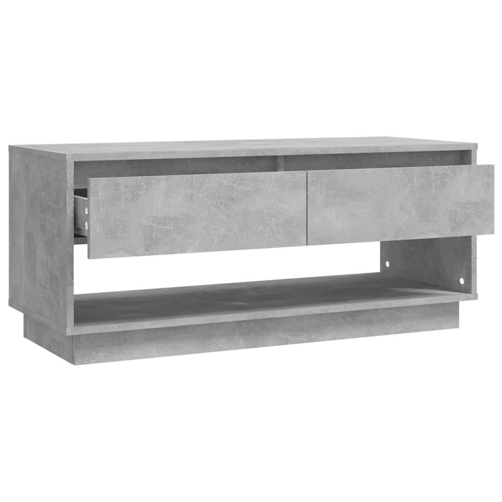 Meuble TV gris béton 102x41x44 cm bois d'ingénierie