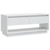 Meuble TV blanc brillant 102x41x44 cm bois d'ingénierie