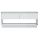 Meuble TV blanc brillant 102x41x44 cm bois d'ingénierie