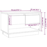 Meuble TV chêne sonoma 70x41x44 cm bois d'ingénierie