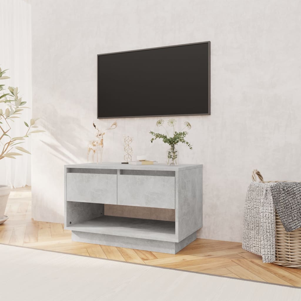 Meuble TV gris béton 70x41x44 cm bois d'ingénierie