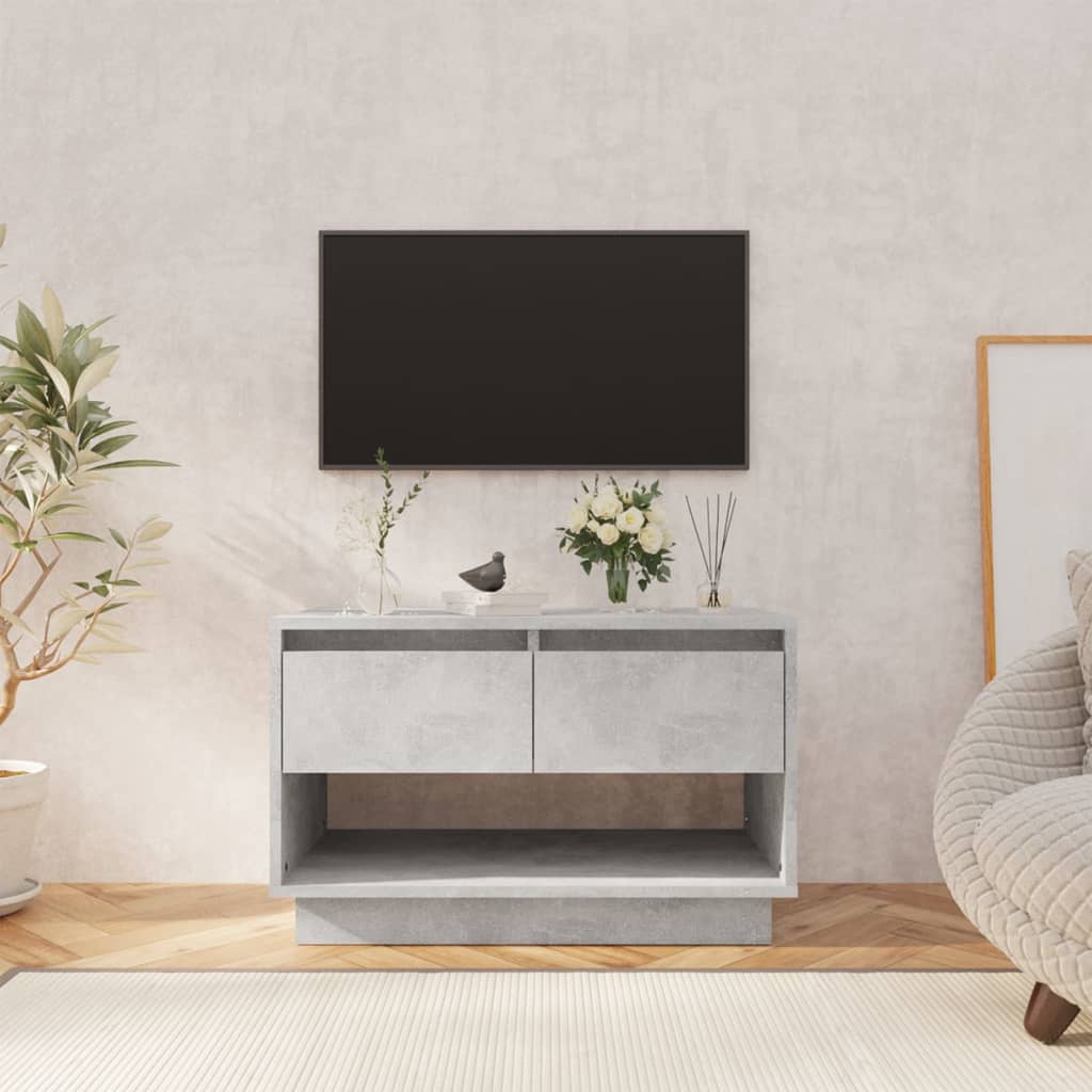 Meuble TV gris béton 70x41x44 cm bois d'ingénierie