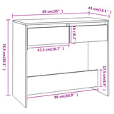 Table console Noir 89x41x76,5 cm Acier