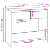 Table console chêne sonoma 89x41x76,5 cm bois d'ingénierie