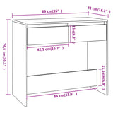 Table console gris béton 89x41x76,5 cm bois d'ingénierie