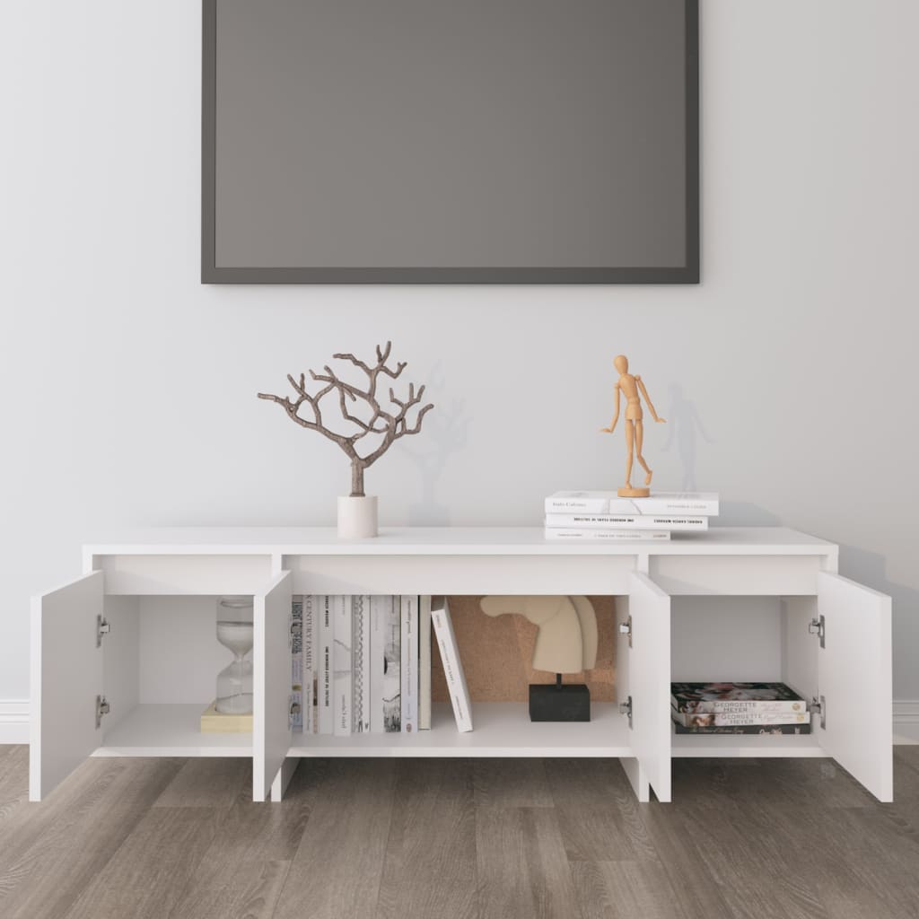 Meuble TV Blanc 120x30x40,5 cm Bois d'ingénierie