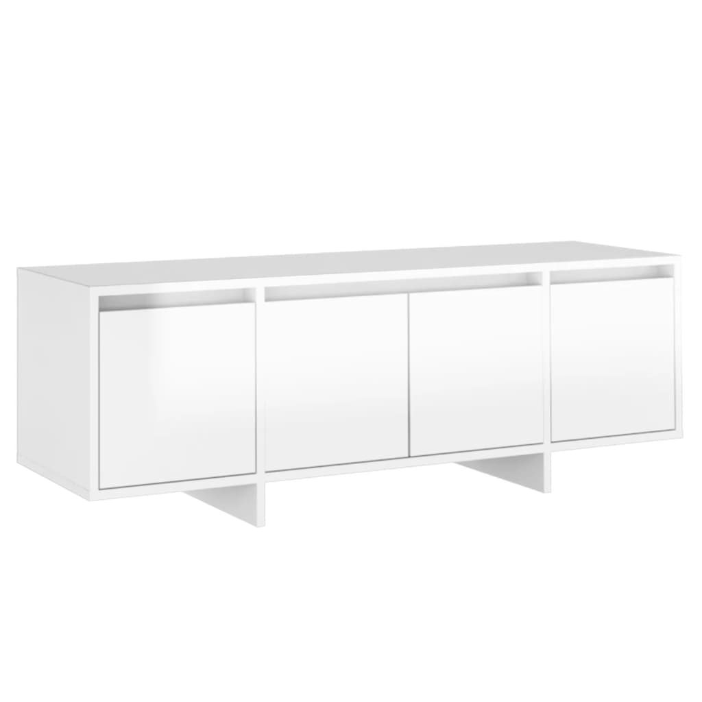 Meuble TV blanc brillant 120x30x40,5 cm bois d'ingénierie