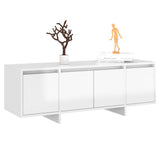 Meuble TV blanc brillant 120x30x40,5 cm bois d'ingénierie