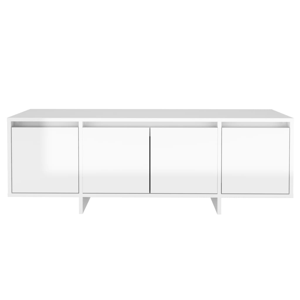 Meuble TV blanc brillant 120x30x40,5 cm bois d'ingénierie