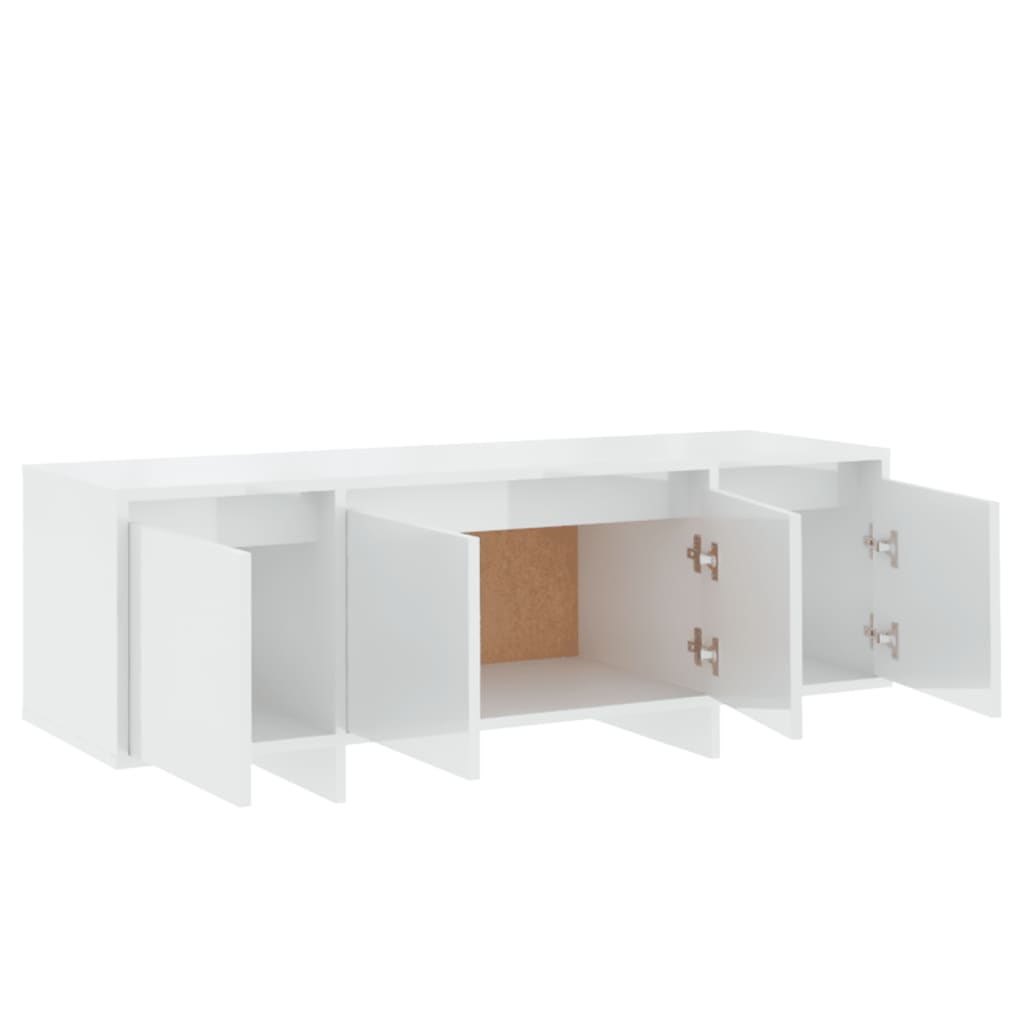 Meuble TV blanc brillant 120x30x40,5 cm bois d'ingénierie