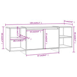 Meuble TV blanc 130x35x50 cm bois d'ingénierie