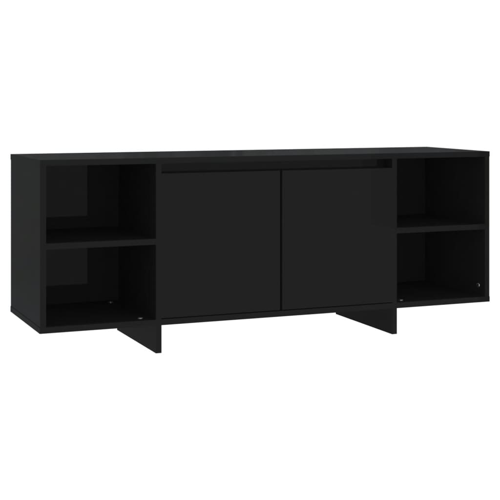 Black TV cabinet 130x35x50 cm Engineered wood