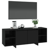 Black TV cabinet 130x35x50 cm Engineered wood