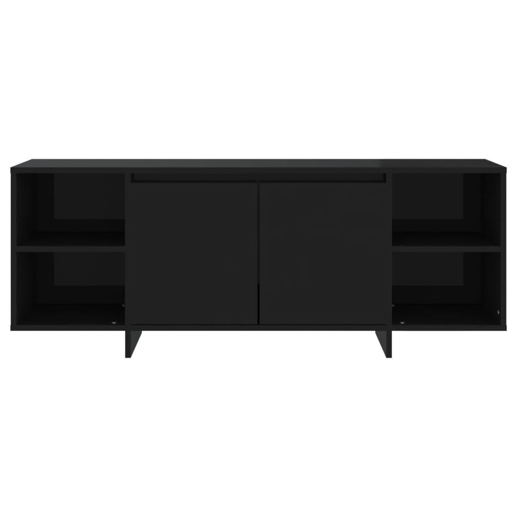 Black TV cabinet 130x35x50 cm Engineered wood